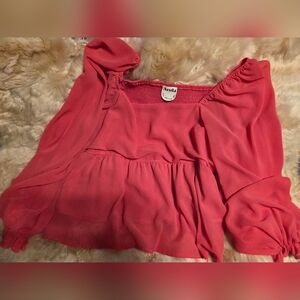 Arula Vibrant Pink Blouse with Flowy Sleeves